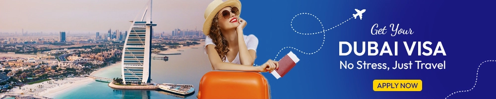 60-day multiple entry Dubai visa offer with approval stamps and travel background